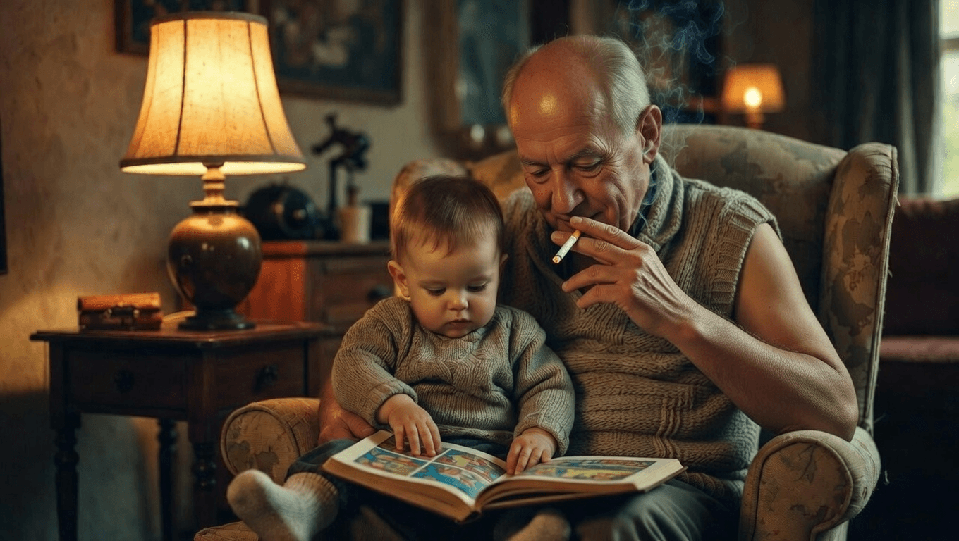 Smoking near a child — Danger